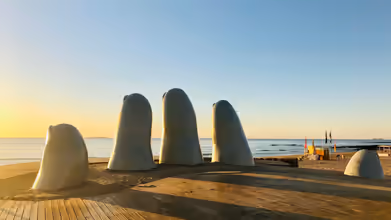 gray stone on brown wooden table near body of water during daytime